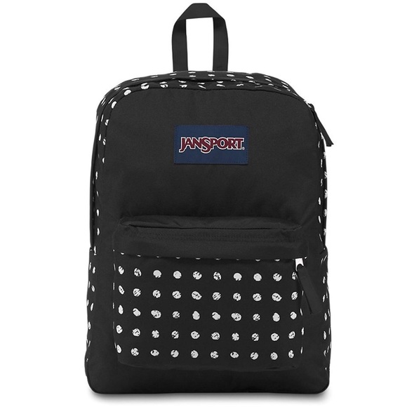 Jansport Superbreak Black Sketch Dot Backpack New - Picture 1 of 4